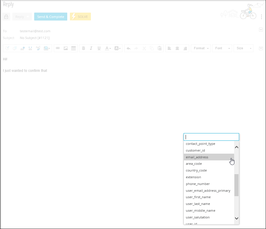insert macro in email reply